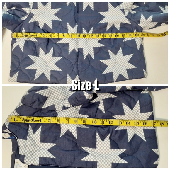 💎NWT Star Quilted Blue & White Crop Jacket - Picture 8 of 14